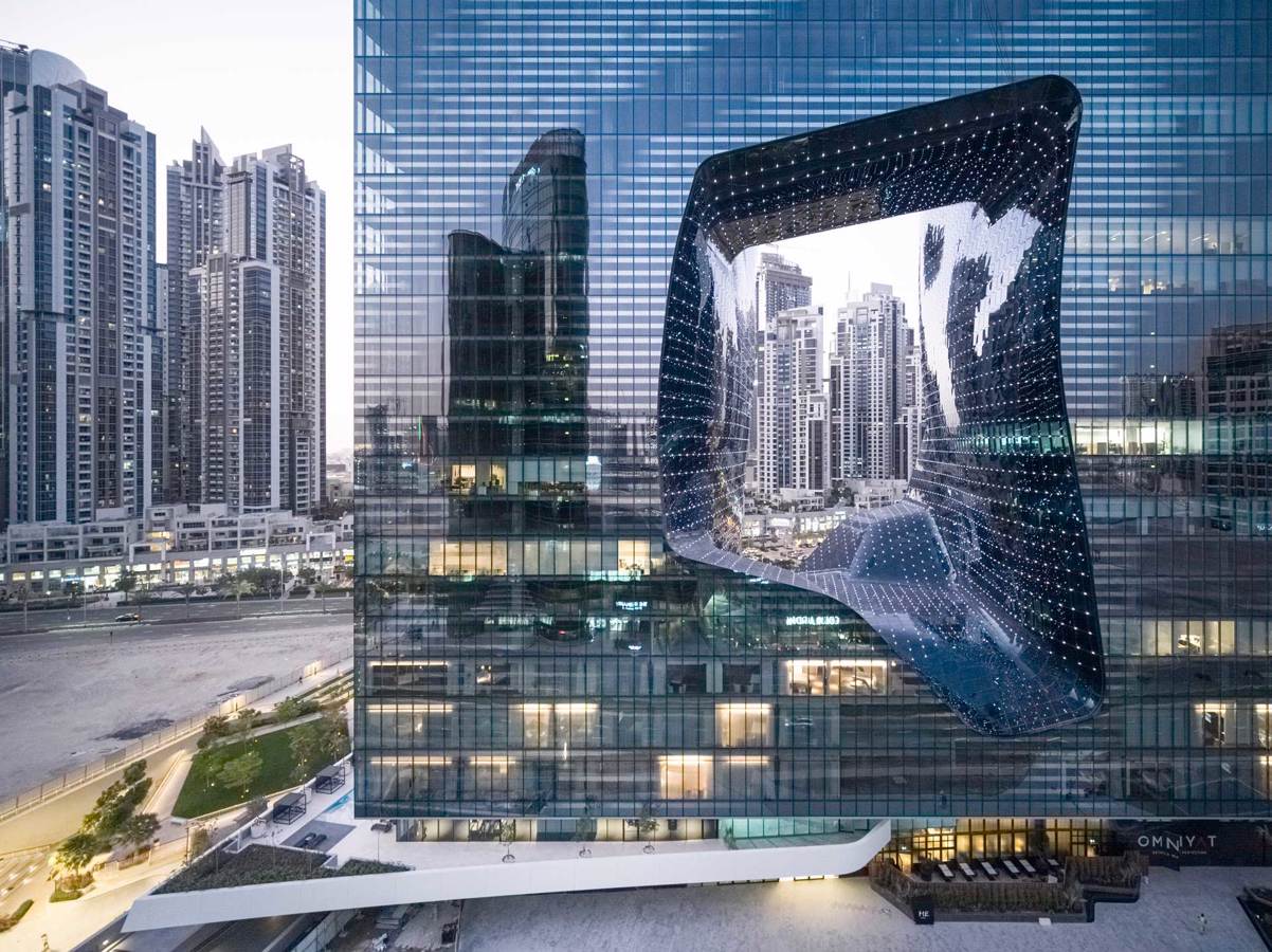 ME Dubai hotel at the Opus by ZahaHadid Architects. Copyright © Photograph by Laurian Ghinitoiu.