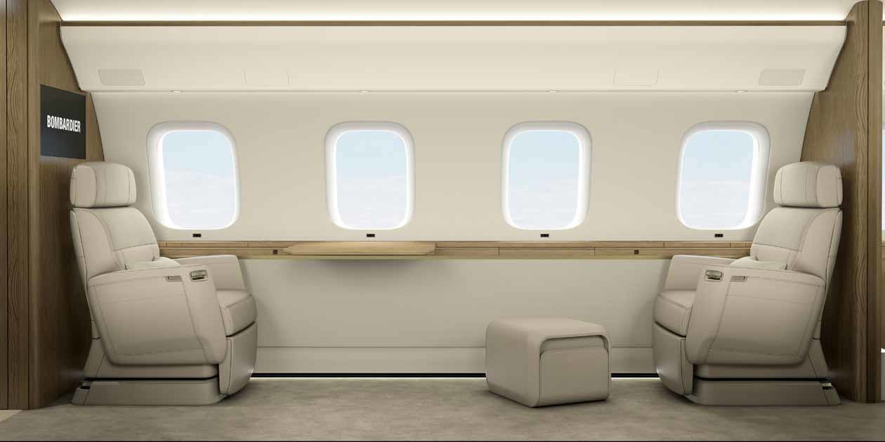 Executive Cabin Office Suite Side View Copyright © Bombardier Inc.