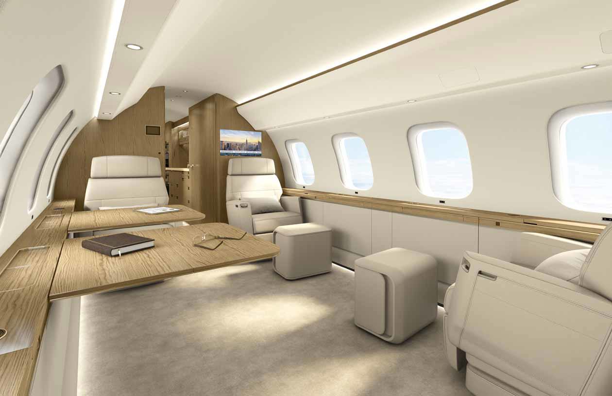 Executive Cabin, Office Suite Angled Copyright © Bombardier Inc.