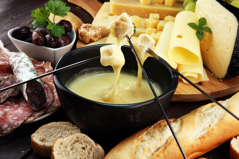 Cheese fondue. 