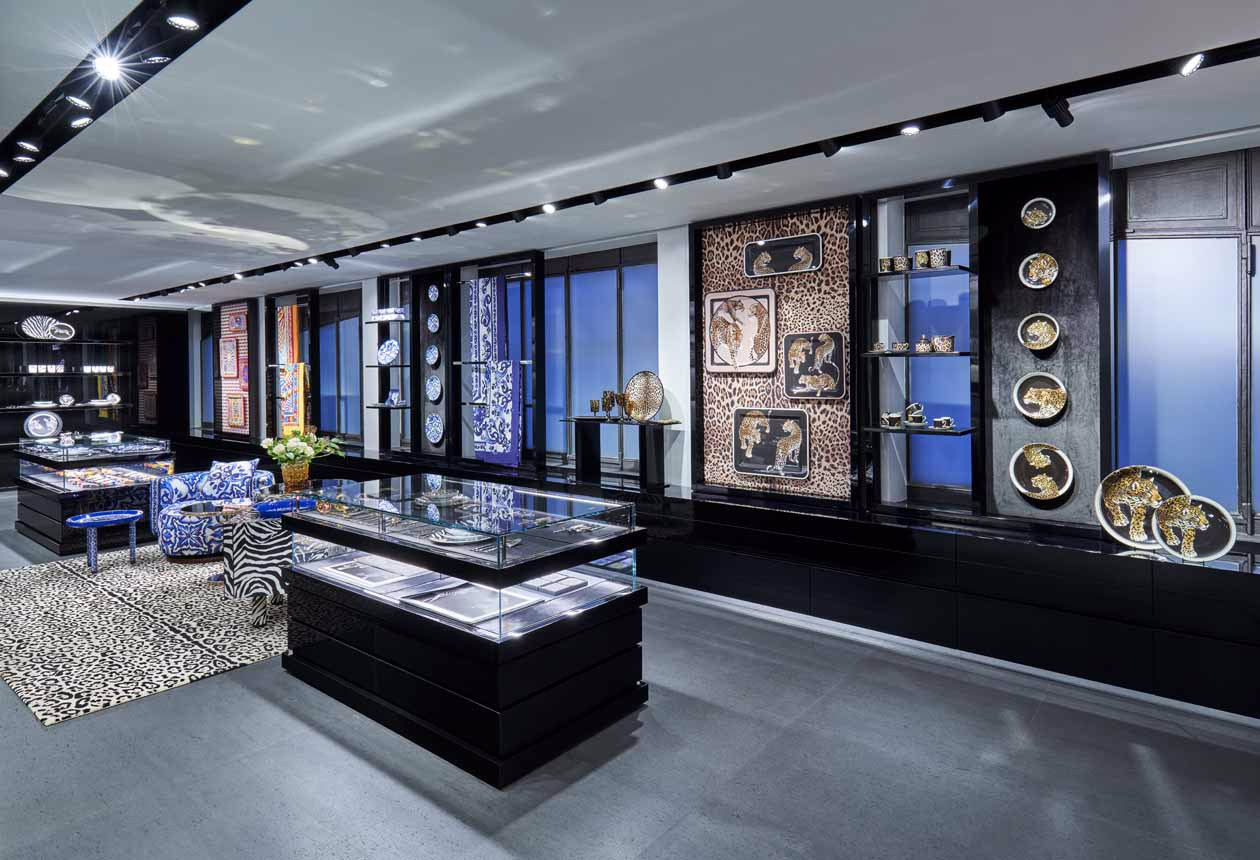 Boutique di Dolce&Gabbana dedicata al mondo del complemento d’arredo a Milano in Corso Venezia 7