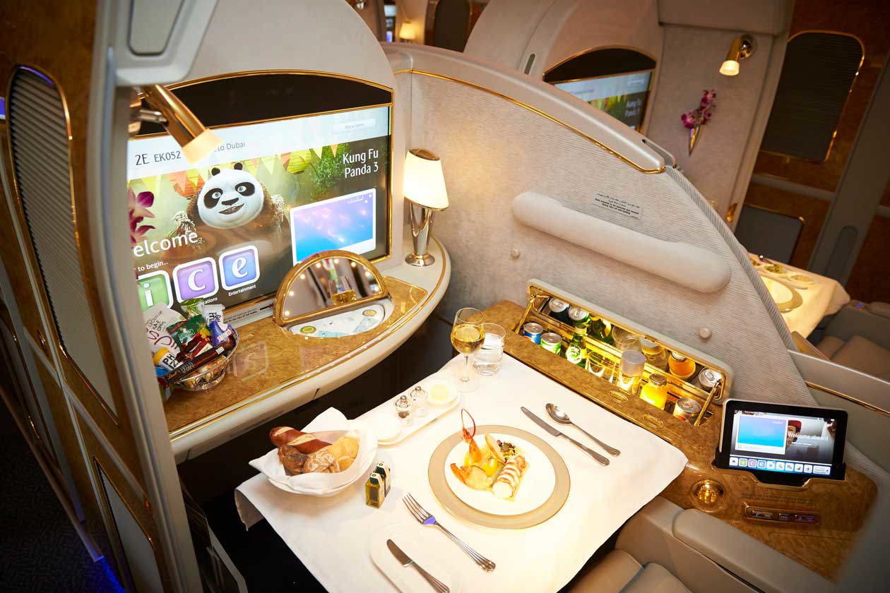 First class. Copyright © Ufficio Stampa Emirates Airlines / The Emirates Group