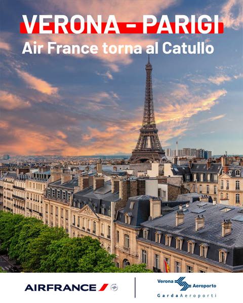 Volo Verona-Parigi con Air France.Copyright © Catullo SpA