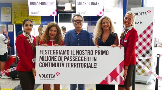 Volotea festeggia il suo primo milione di passeggeri trasportati in regime di continuità territoriale