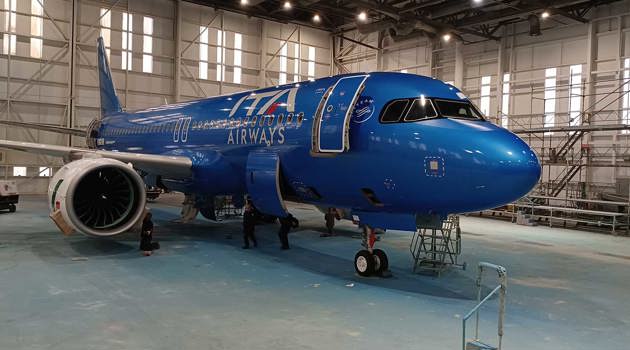 Il primo Airbus A320neo con livrea azzurra di ITA Airways