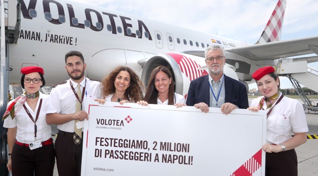 Volotea tocca quota 2 milioni di passeggeri trasportati a Napoli