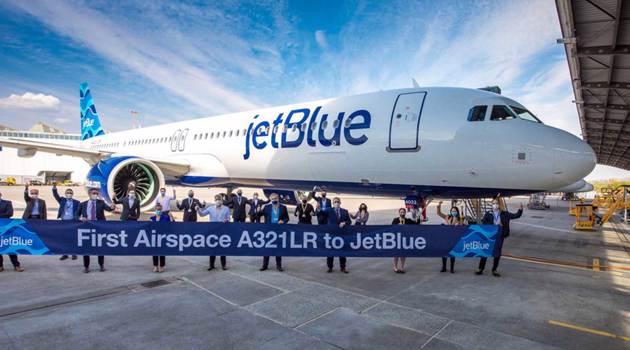 JetBlue: un Airbus A321LR con il primo interno Airspace