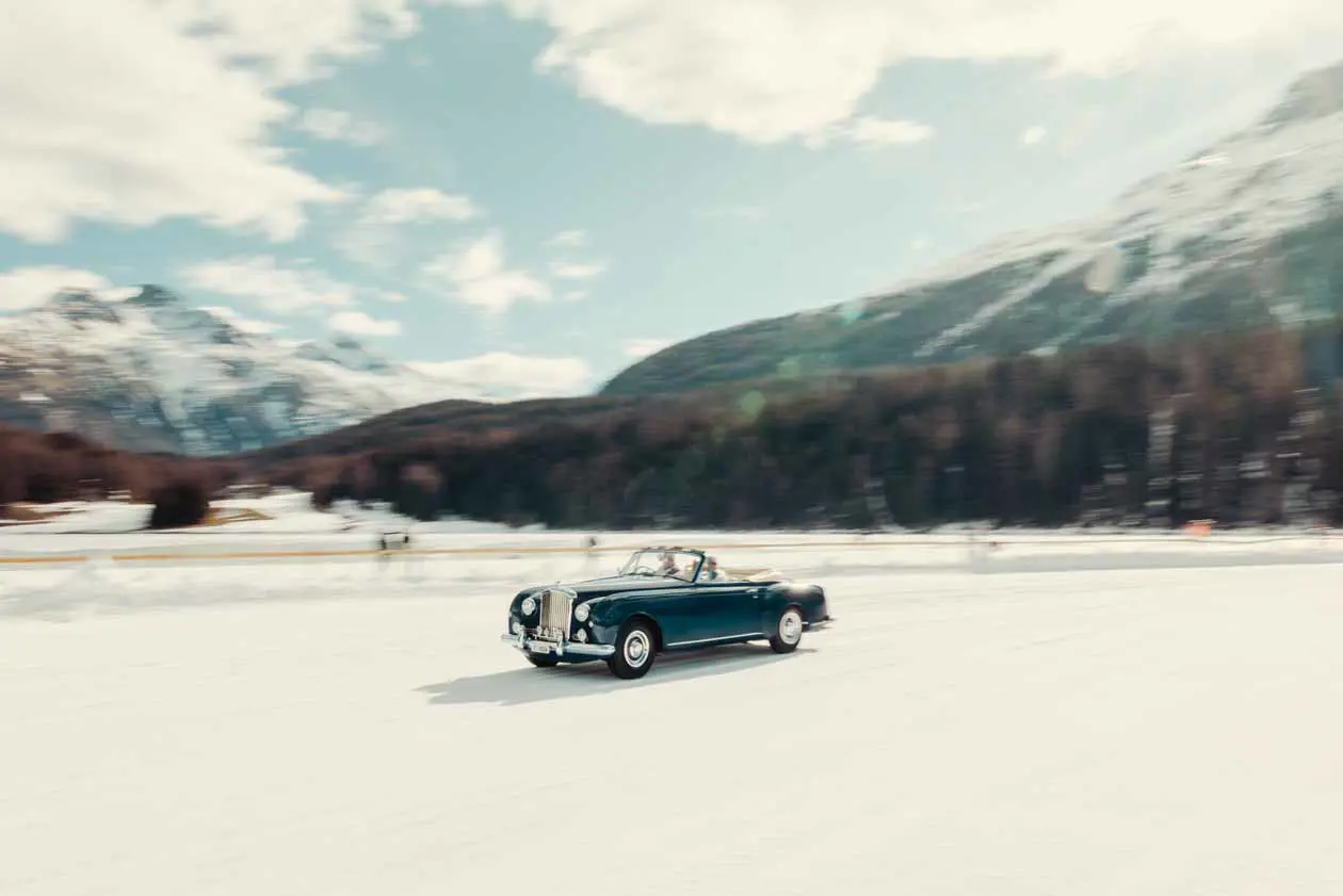 The I.C.E. St. Moritz 2023 Winner Queens on Wheels Bentley S1 Continental Drophead Coupe. Copyright © The I.C.E. St. Moritz.