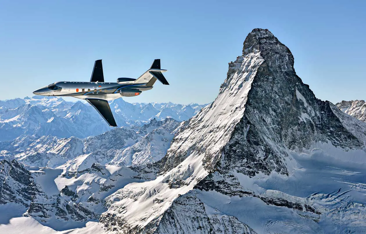 Jet PC 24 di Pilatus sul Monte Cervino, nelle Alpi Centrali lungo il confine tra Italia e Svizzera Foto: Copyright © Pilatus Aircraft Ltd. 