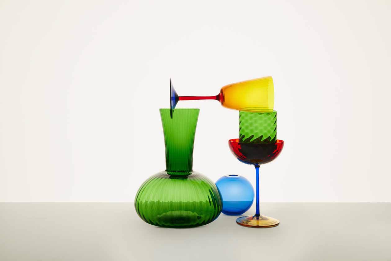 Murano glass decanters and glasses by Dolce&Gabbana Casa