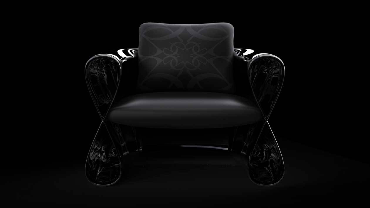 The armchair “L'Infini” by Elie Saab Maison in collaboration between the architect Carlo Colombo