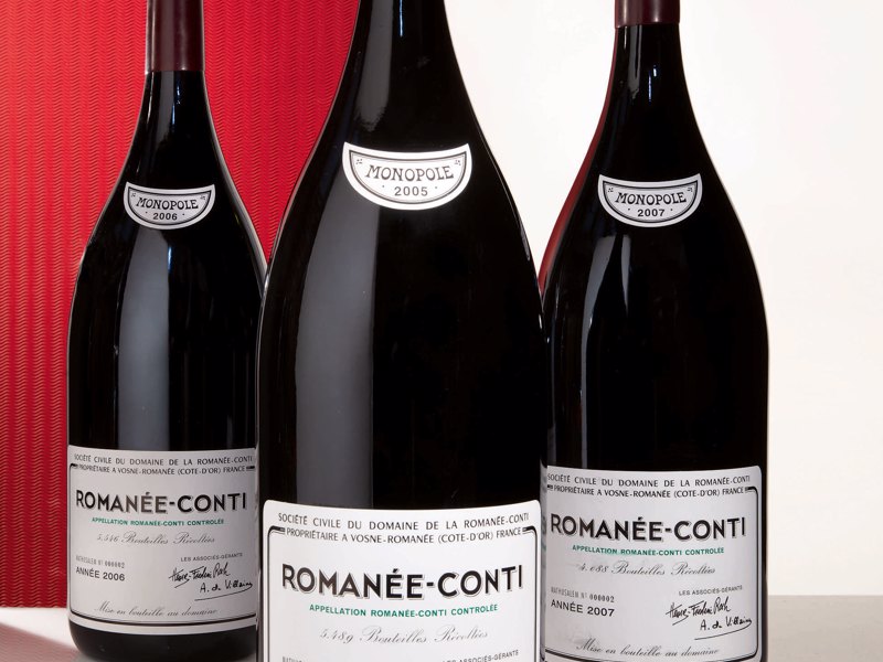 10325-3 Meths Romanee Conti 2005, 2006, 2007. Sotheby's Wine
