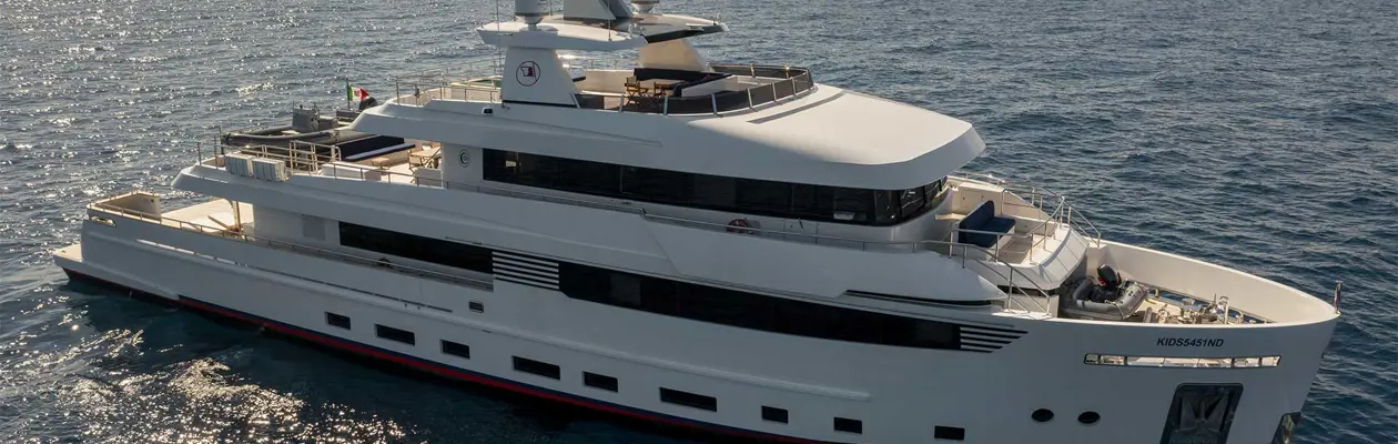 The new 42m  Cantiere delle Marche M/Y Crowbridge