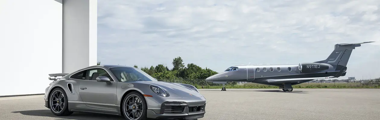 Porsche and Embraer present the ultimate pair: a sports car and a jet