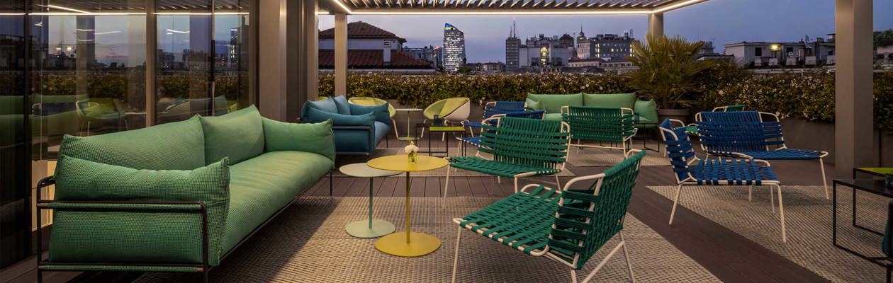 Casa Baglioni Milan chose Paola Lenti for the new Rooftop by Sadler