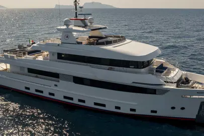 The new 42m  Cantiere delle Marche M/Y Crowbridge