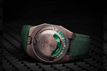 The timepiece UR-100V Time and Culture line by Urwerk