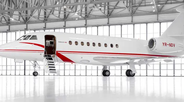 The new Dassault Falcon 2000LXS in Dokia Air's premium fleet
