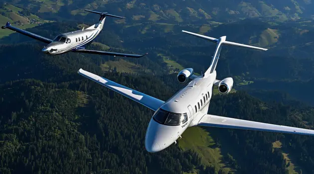 Pilatus with Dassault at Lugano Airport