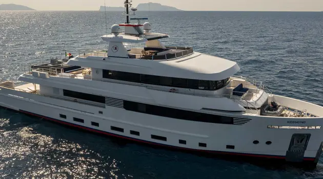 The new 42m  Cantiere delle Marche M/Y Crowbridge