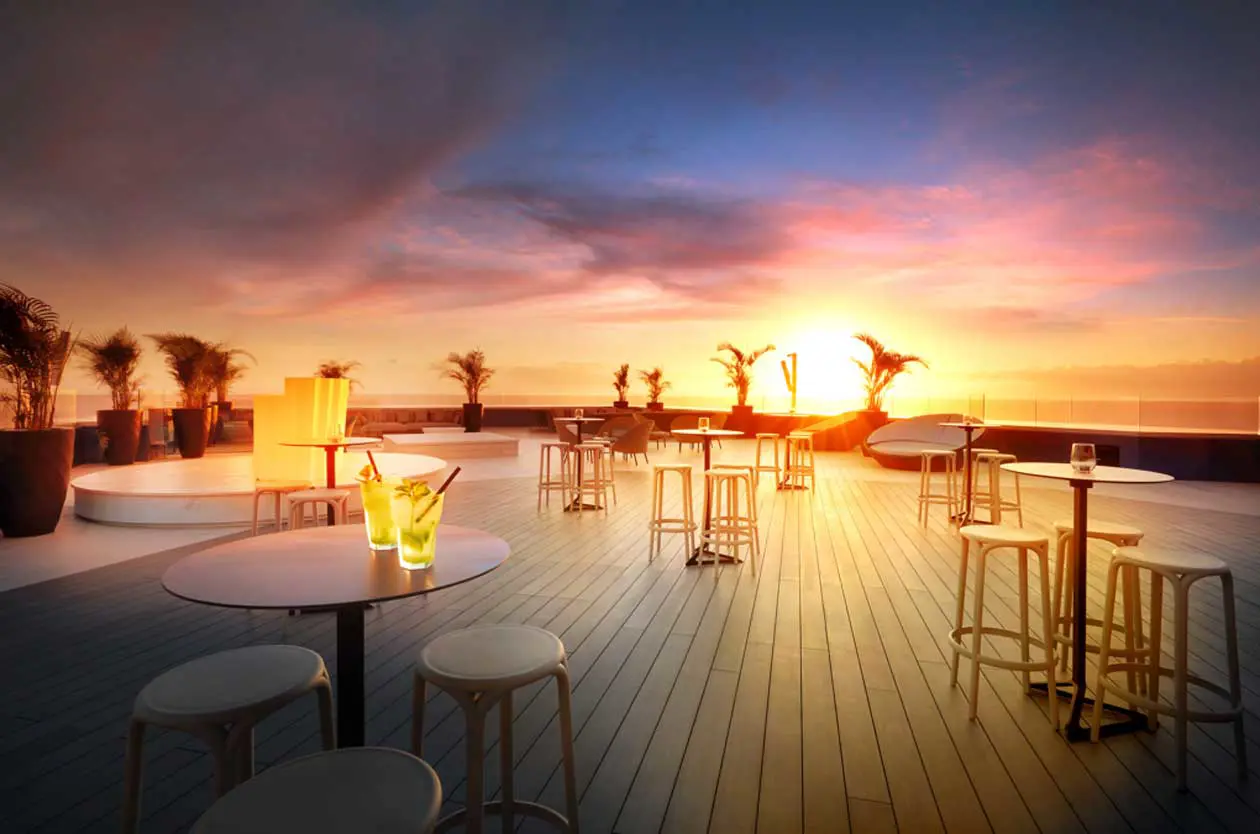 Rooftop, Hard Rock Hotel Tenerife. Copyright © Ufficio Stampa Palladium Hotel Group.