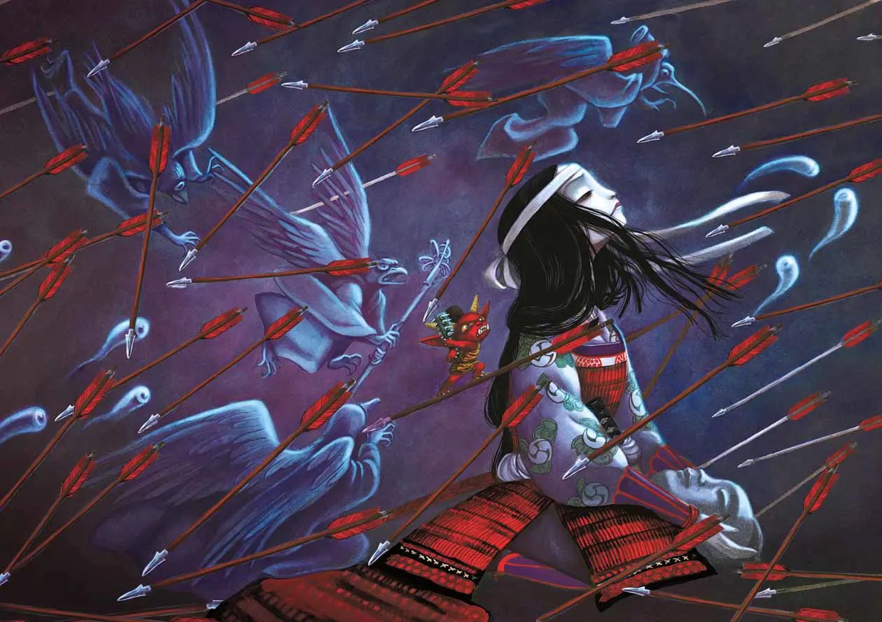 “Storie di Donne Samurai" di Benjamin Lacombe e Sébastien Perez edito da L'ippocampo edizioni. Copyright © L'ippocampo edizioni.