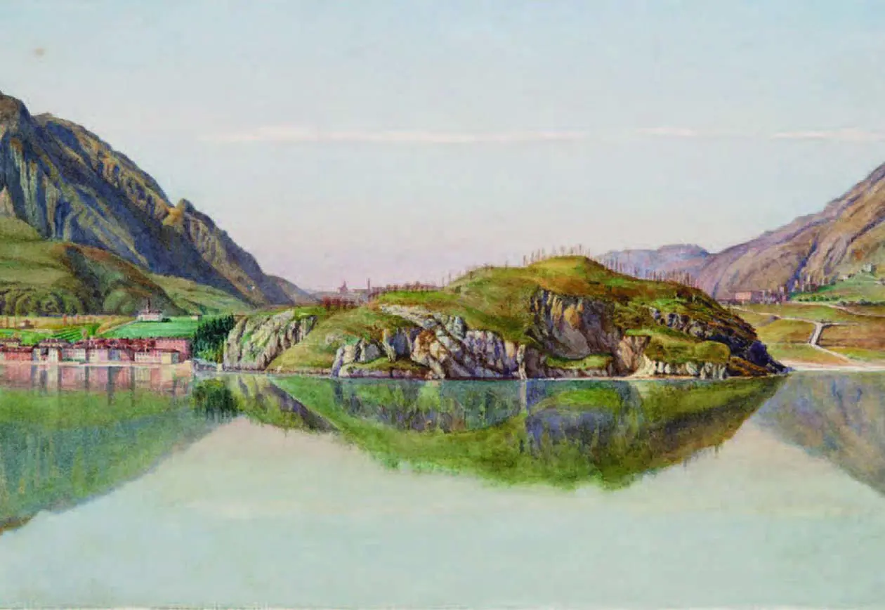 Frank Randal, Rock of San Dionigi from San Stefano near Lecco, 1885, Sheffild Museums, Ruskin Collection