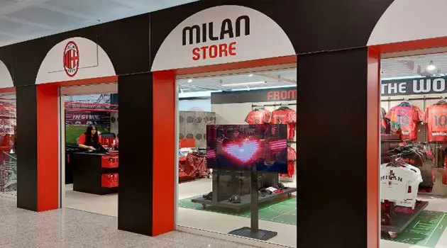 Il punto vendita AC Milan a Malpensa
