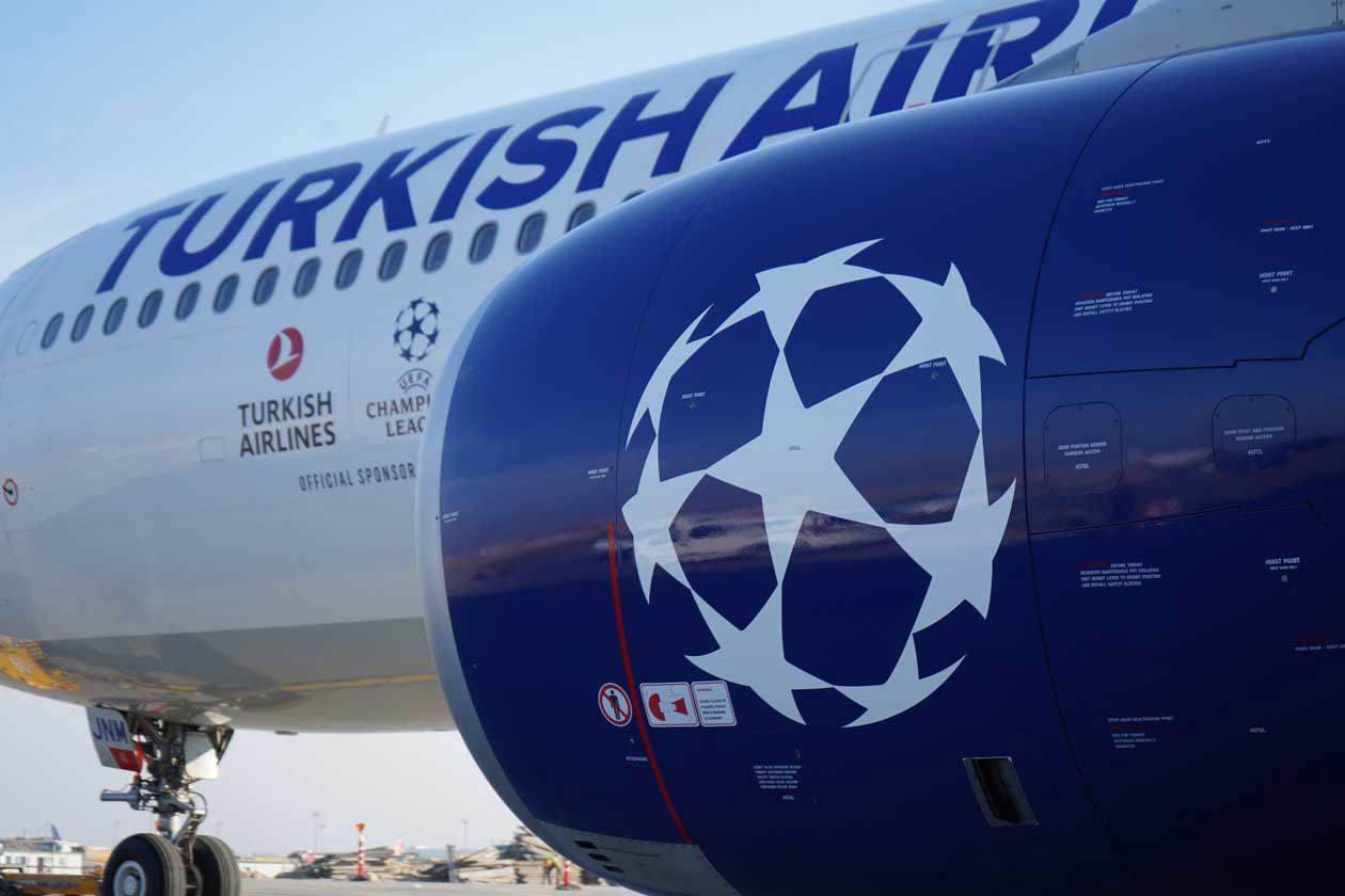 UEFA Champions League themed aircraft of Turkish Airlines. © Turkish Airlines