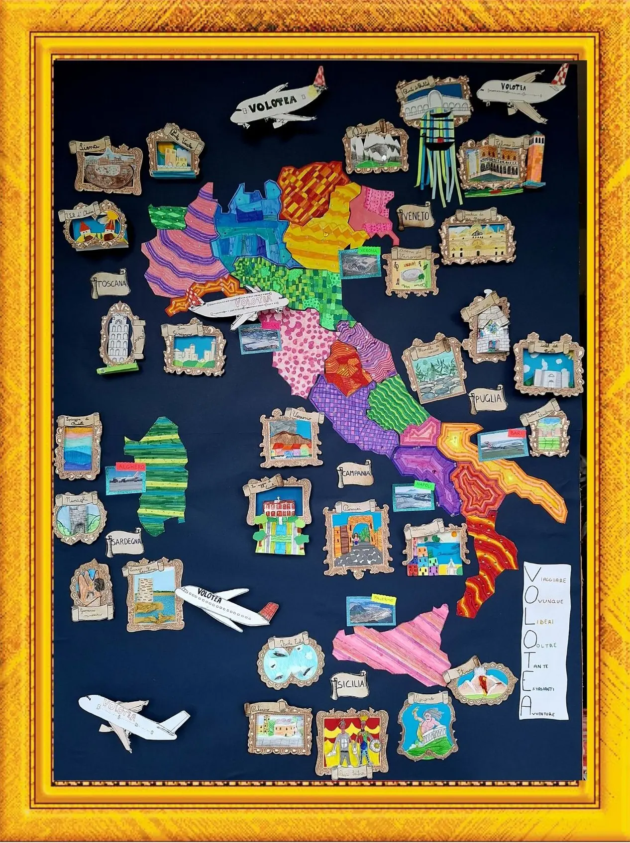 Elaboration class 5^A Istituto Comprensivo "Baseggio" of Marghera (VE), "Italy, a work of art" ©  Volotea Press