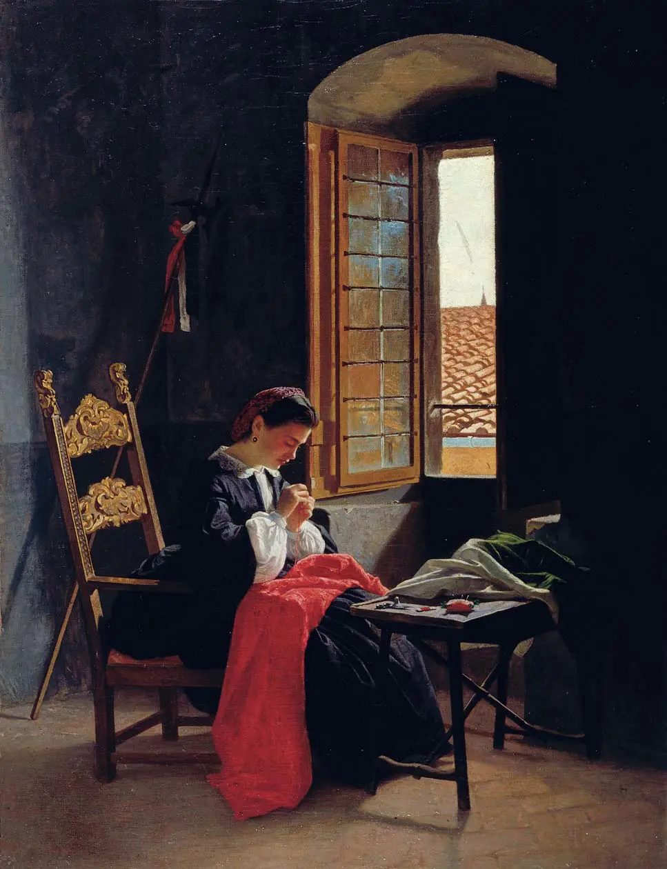 Odoardo Borrani, Il 26 aprile in Firenze, 1861. Olio su tela, 75 x 58 cm. Collezione privata.