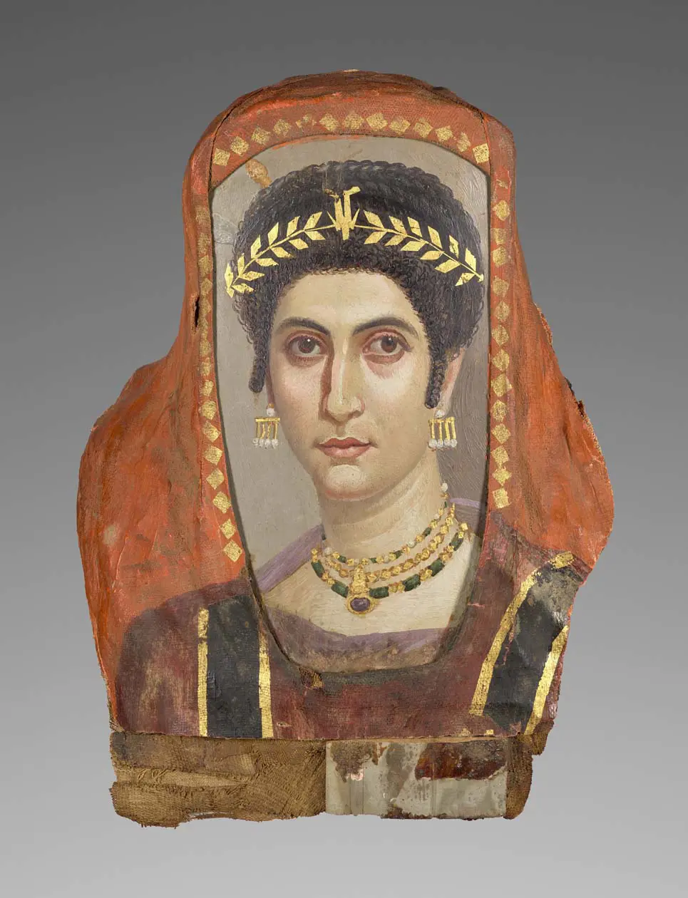 Ritratto funerario di una donna 100 d.C. Encausto su legno di tiglio; doratura; lino Getty Museum Foto: Copyright © Ufficio Stampa Civita Mostre e Musei / Zètema Progetto Cultura