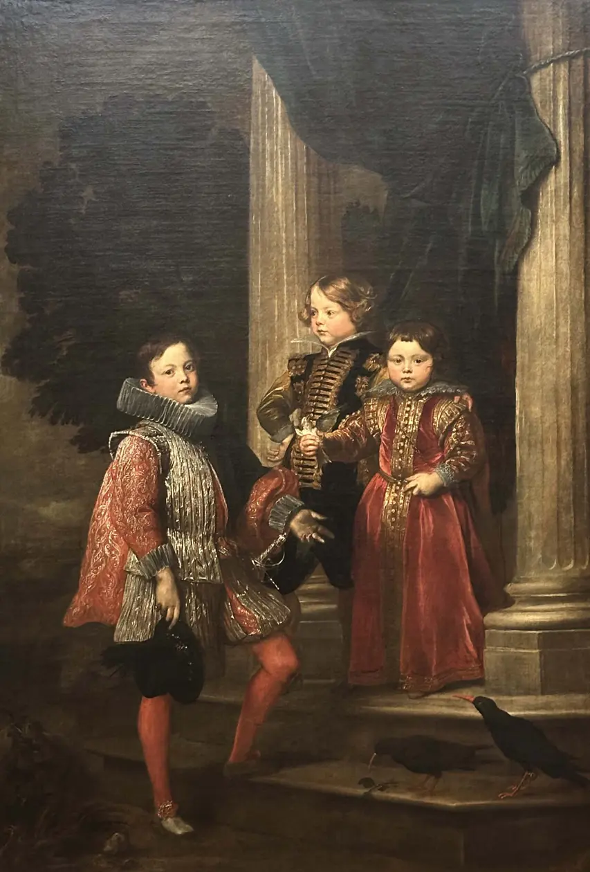 Anton van Dyck, Ritratto di Alessandro, Vincenzo e Francesco Maria Giustiniani Longo inv. NG 6502, 1626 – 1627 ca. Olio su tela, 219 × 151 cm;  ©The National Gallery, London.