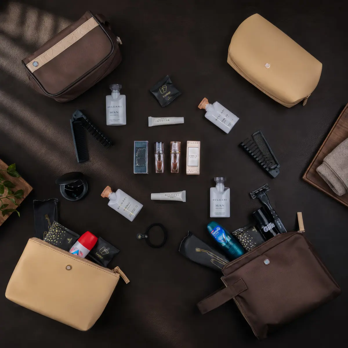 Emirates, amenity kit Bulgari First e Business Class Copyright © Emirates Airlines /&nbsp;The Emirates Group