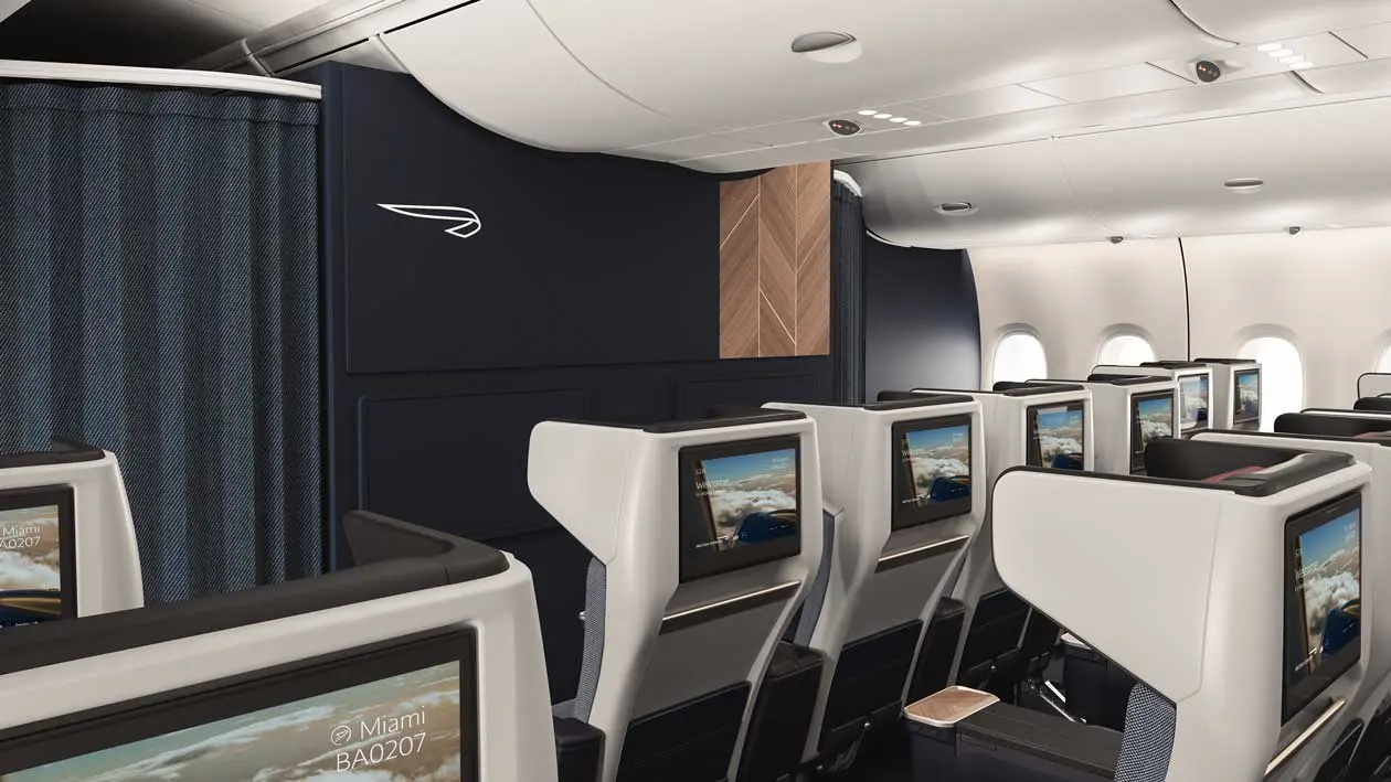 Interni della cabina World Traveller Plus sugli aeromobili A380 di British Airways Foto: Copyright © Ufficio Stampa British Airways