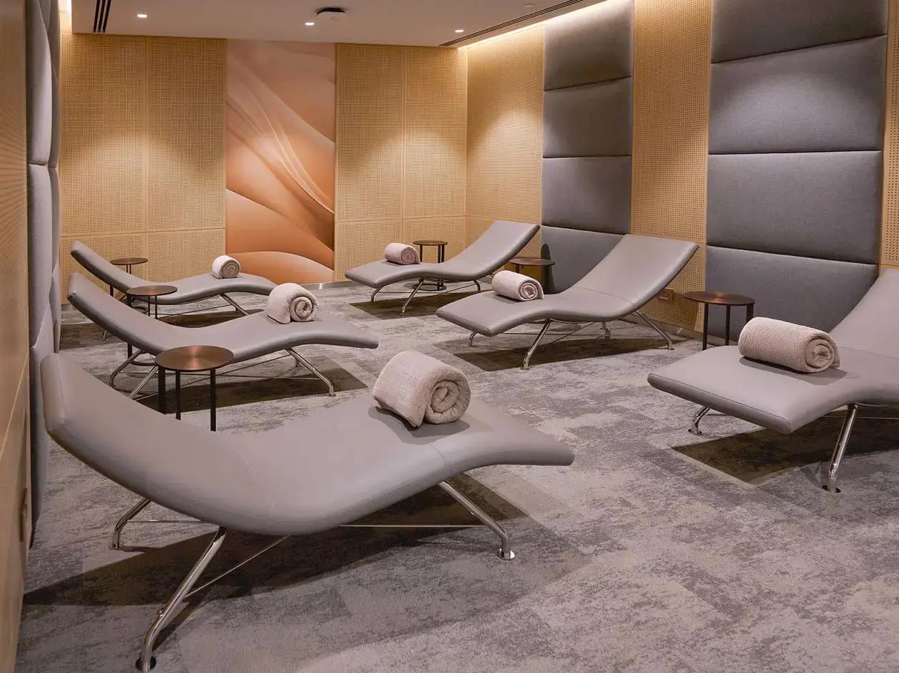 flydubai Business Class Lounge all'aeroporto di Dubai DXB Foto: Copyright © Flydubai Press