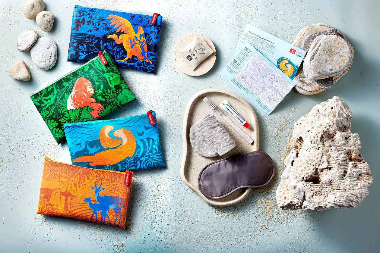 Amenity kit sostenibili di Emirates Foto: Copyright © Emirates Airlines /&nbsp;The Emirates Group