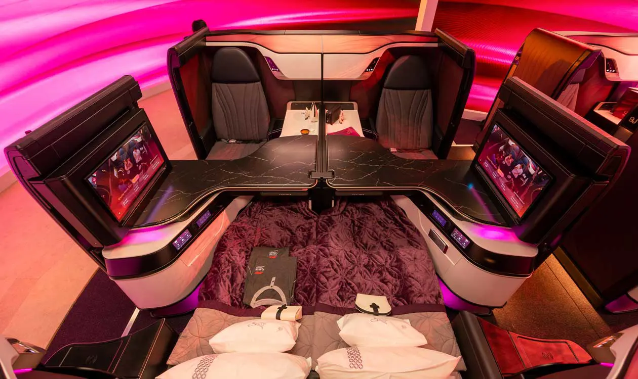Qsuite Next Gen di Qatar Airways Foto: Copyright © Qatar Airways