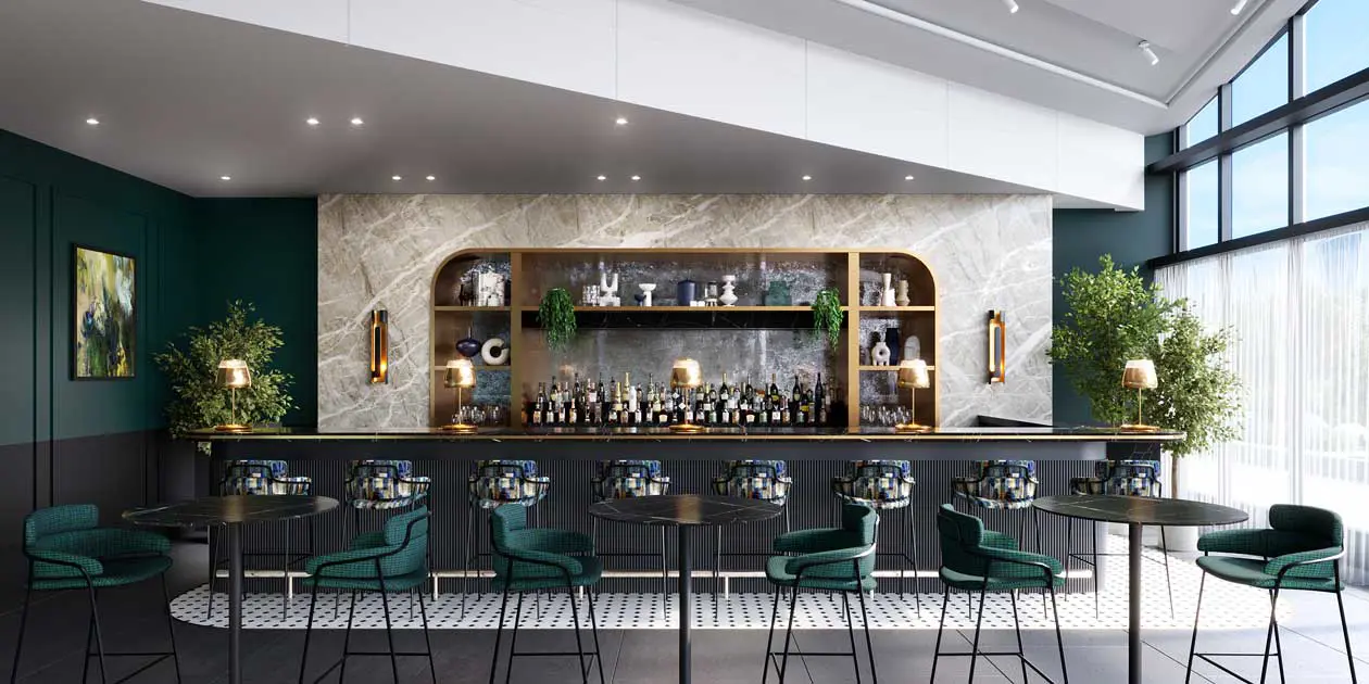 Centurion Lounge all'aeroporto di Amsterdam Schiphol, bar area Copyright © Ufficio stampa American Express