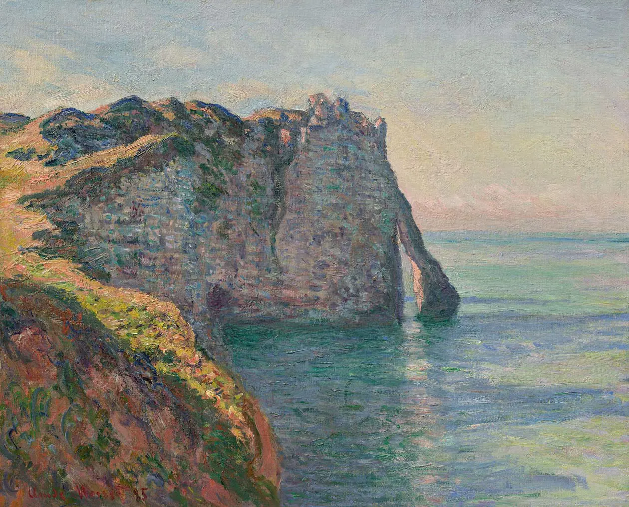 Claude Monet, Etretat, The Cliff and the Porte d'Aval, 1885 Oil on canvas, 65x81 cm, Image © Hasso Plattner Collection