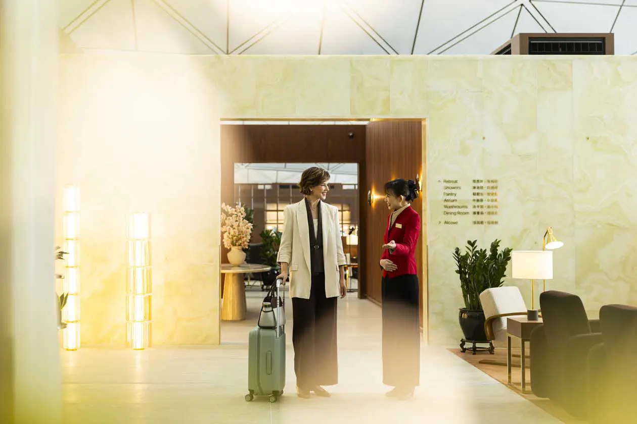 Cathay Pacific lounge The Wing, First a Hong Kong - Entrance Foto: Copyright © Cathay Pacific Airways