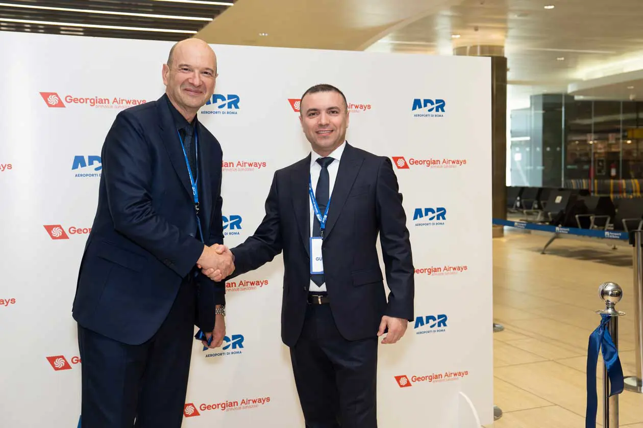 Da sinistra: Ivan Bassato, Chief Aviation Officer e Irakli Mezvrishvili, CEO di Georgian Airlines Group.