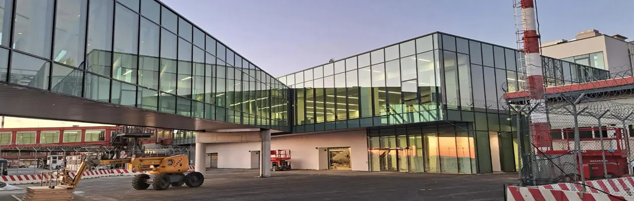 The new east wing of Genoa Airport