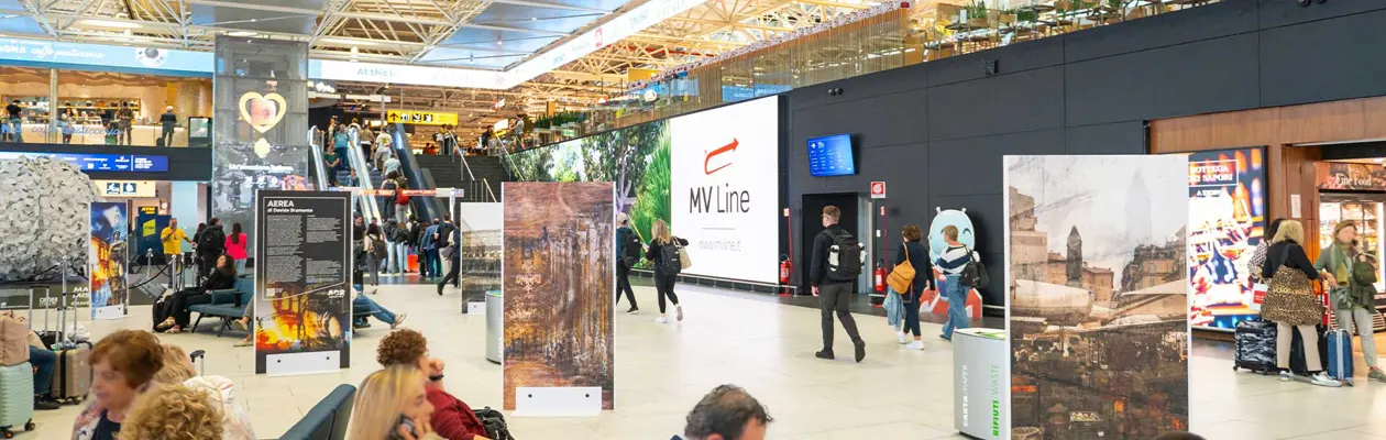 Davide Bramante's exhibition at Rome Fiumicino Airport