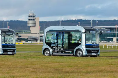 Zurich Airport: Autonomous Shuttle Bus and Passenger Bus Powered by Solar Diesel
