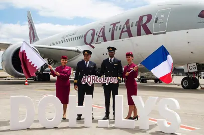 Qatar Airways flies to Lyon from Doha for the first time