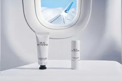 Skincare products on La Compagnie flights