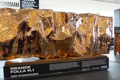 Sculpture by Giò Pomodoro at Rome Fiumicino Airport