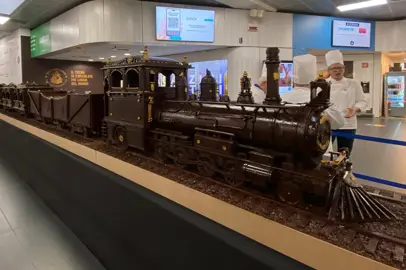 A record-breaking chocolate train at Milan Bergamo airport