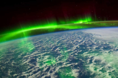 The magical aurora borealis from the space
